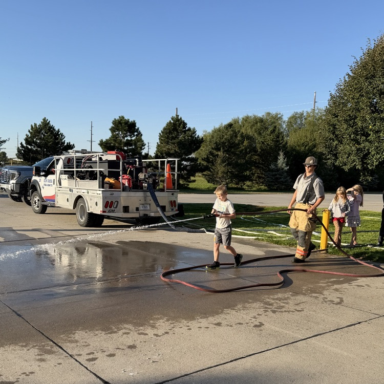 third grade at fire station