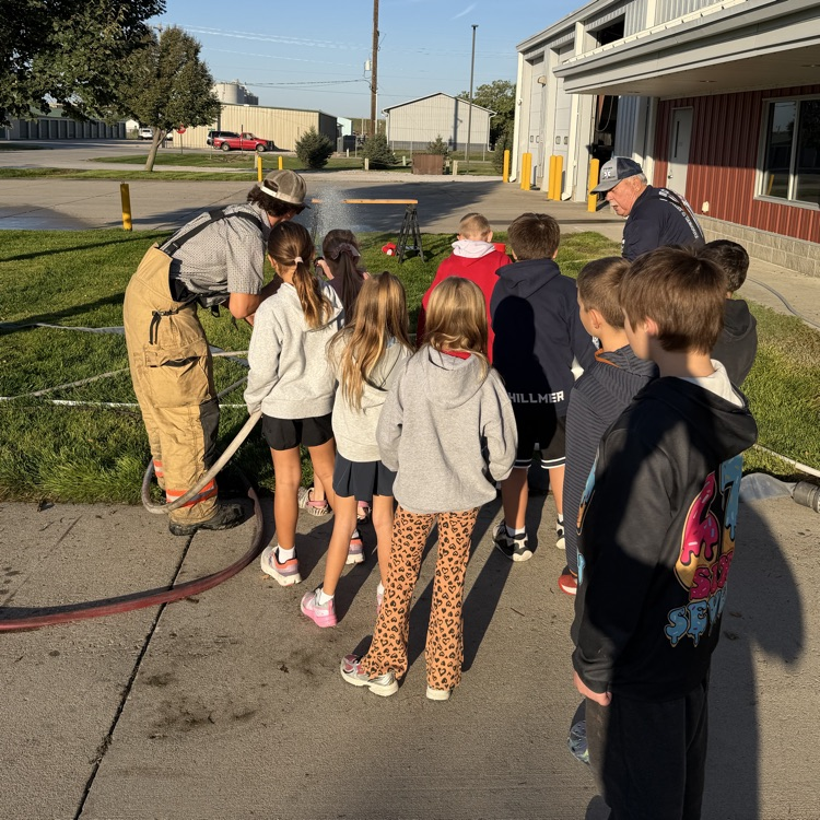 third grade at fire station