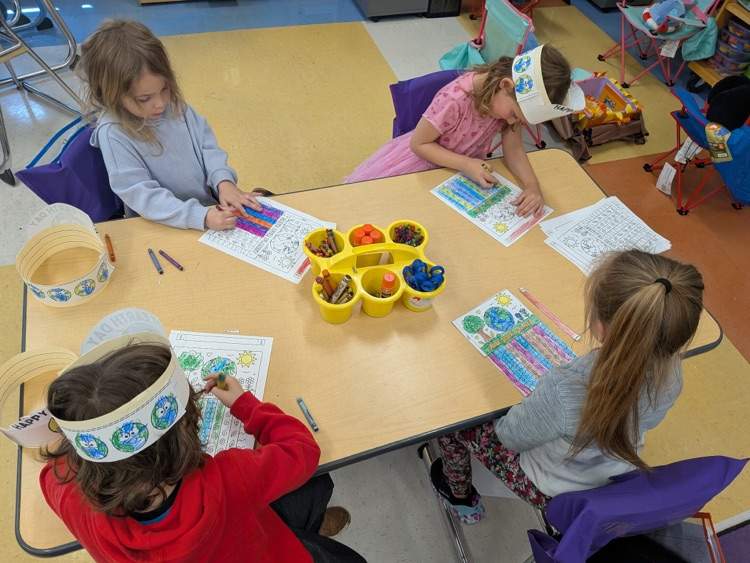 Student Earth Day craft celebration