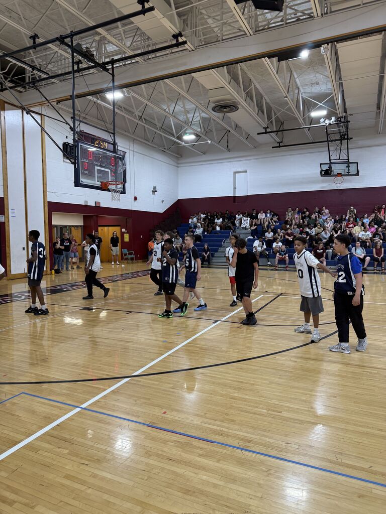students vs. staff basketball game