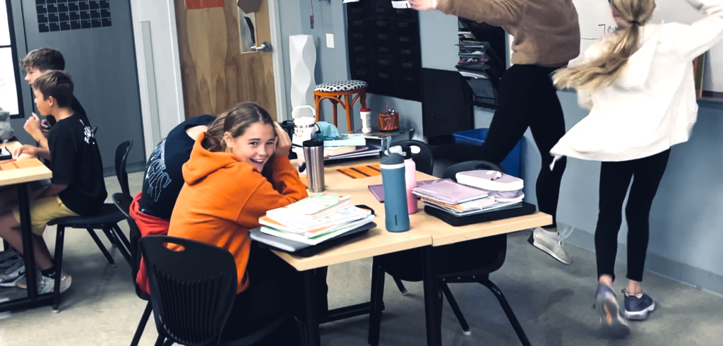 Laughing and singing to some Katy Perry!