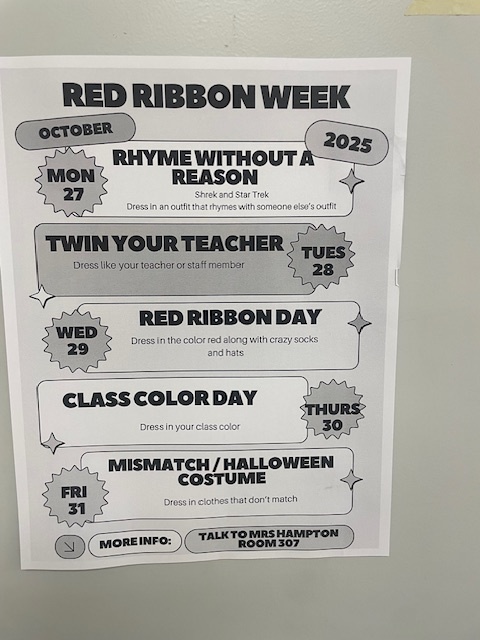 Red Ribbon Week Events for Junior High Students