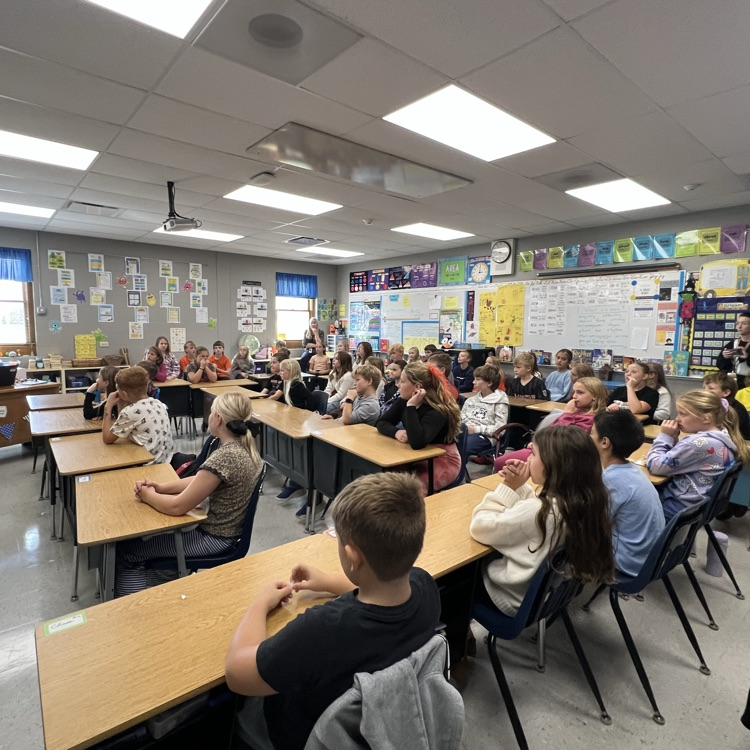 4th grade being great listeners for our guest speaker!  
