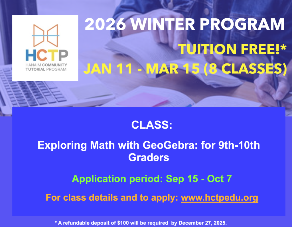 Hanaim Community Tutorial Program (HCTP) HS