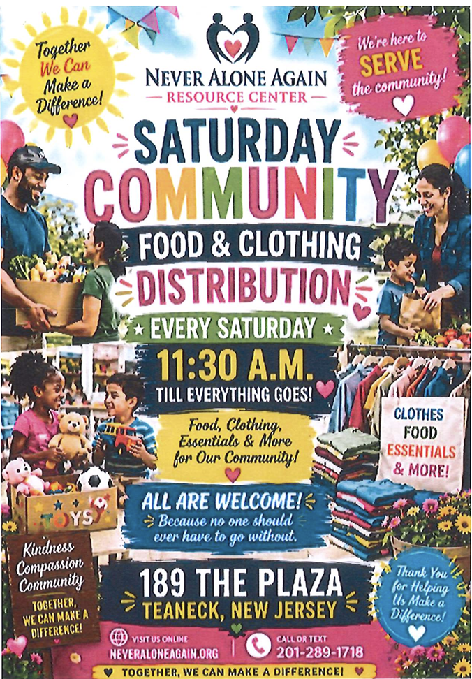 Community food and clothing flyer