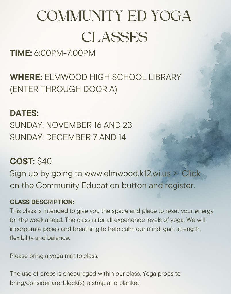 Community Education Yoga Classes