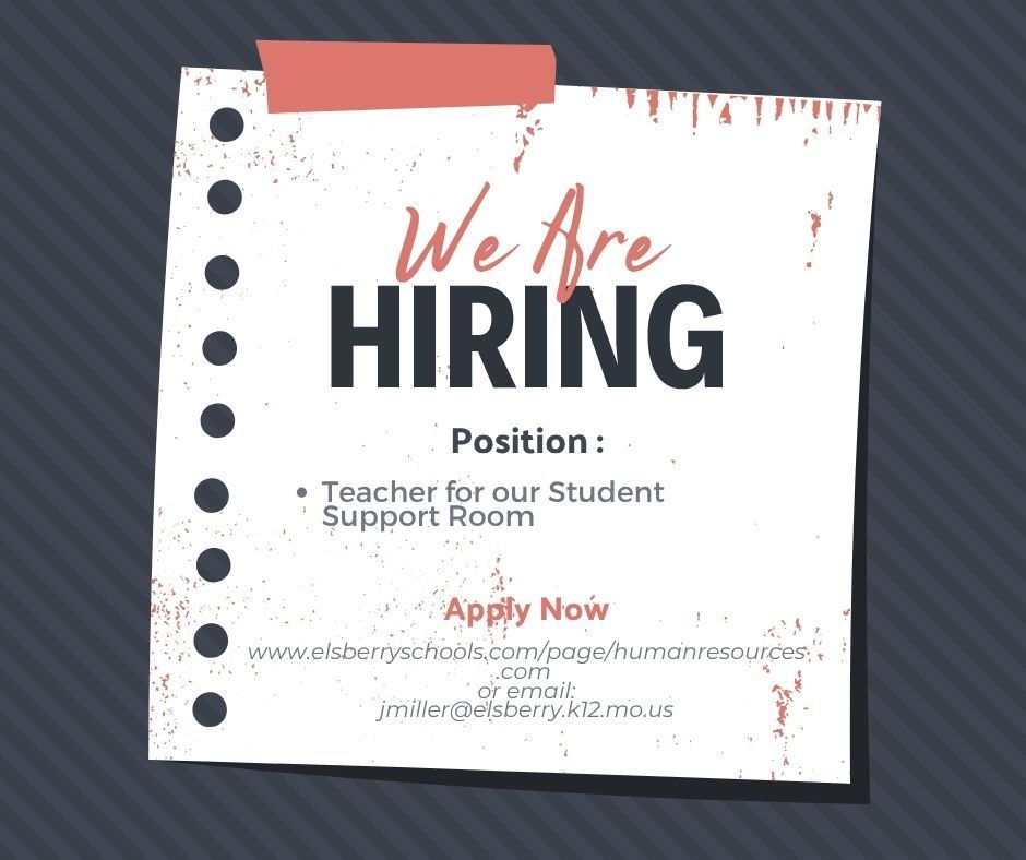 Teacher for Student Support Room Hiring Ad