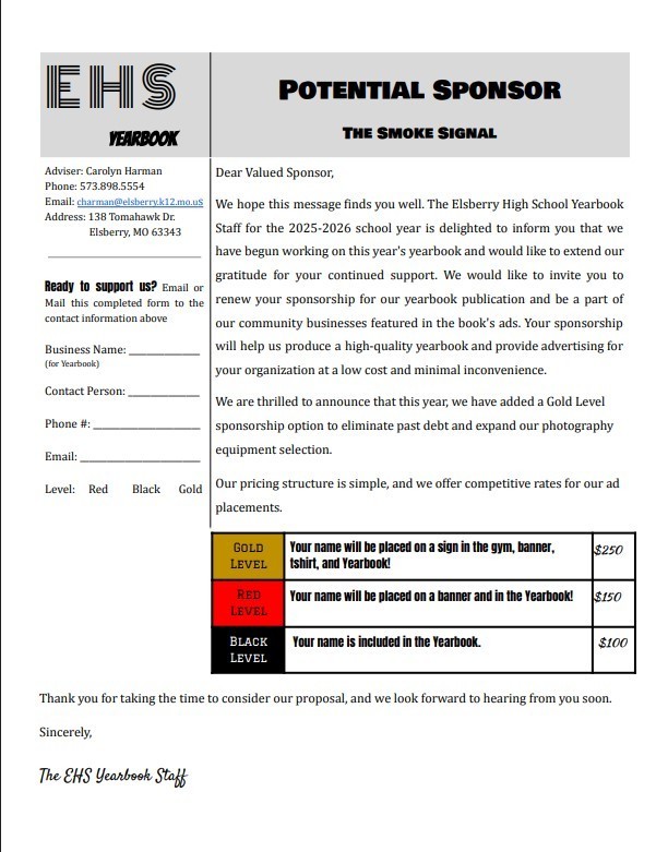 Yearbook Sponsor
