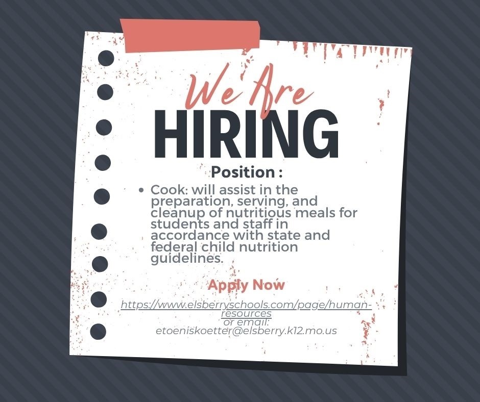 Hiring for cook position