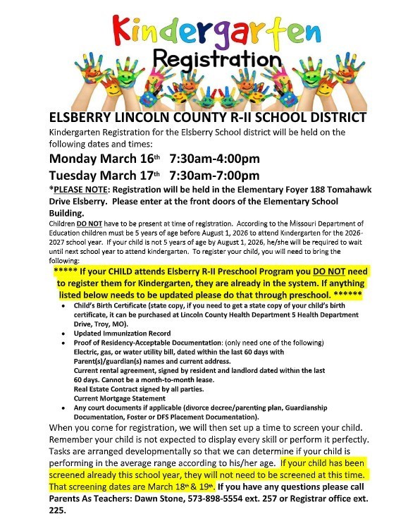 Kindergarten Registration