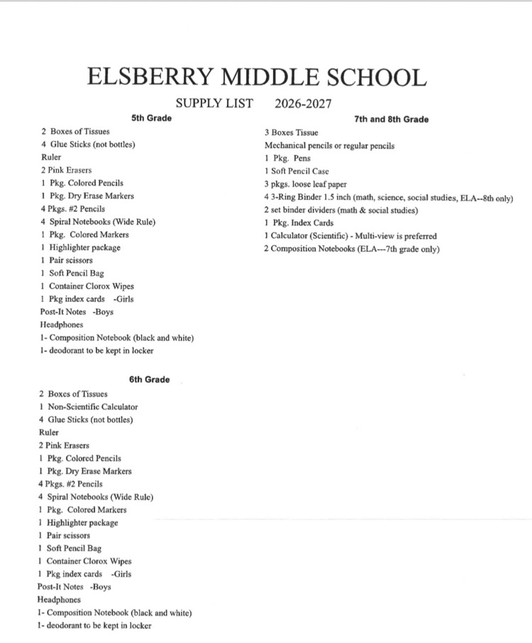 Supply List
