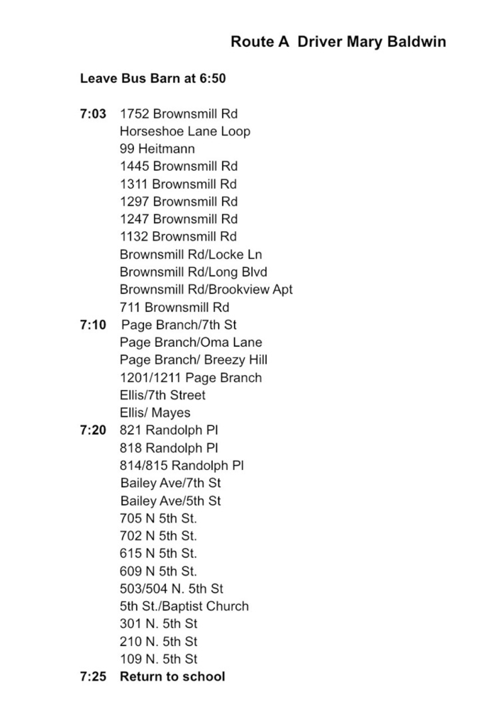 Bus Routes 