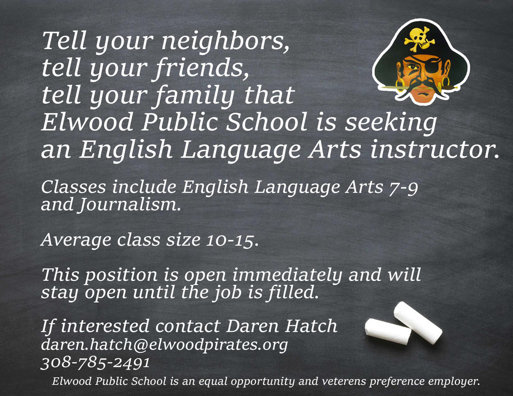 Ad for an English teacher