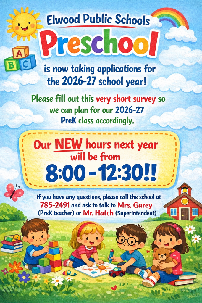 2026-27 Elwood Preschool Sign Up Time