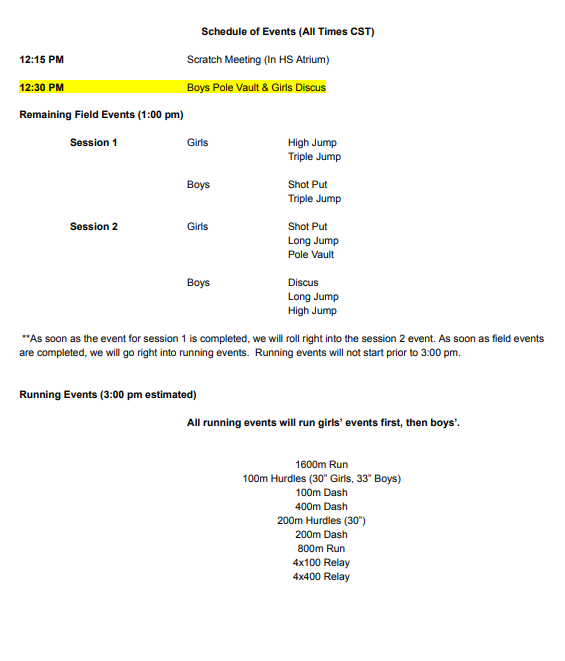 Southern Valley JH Invite