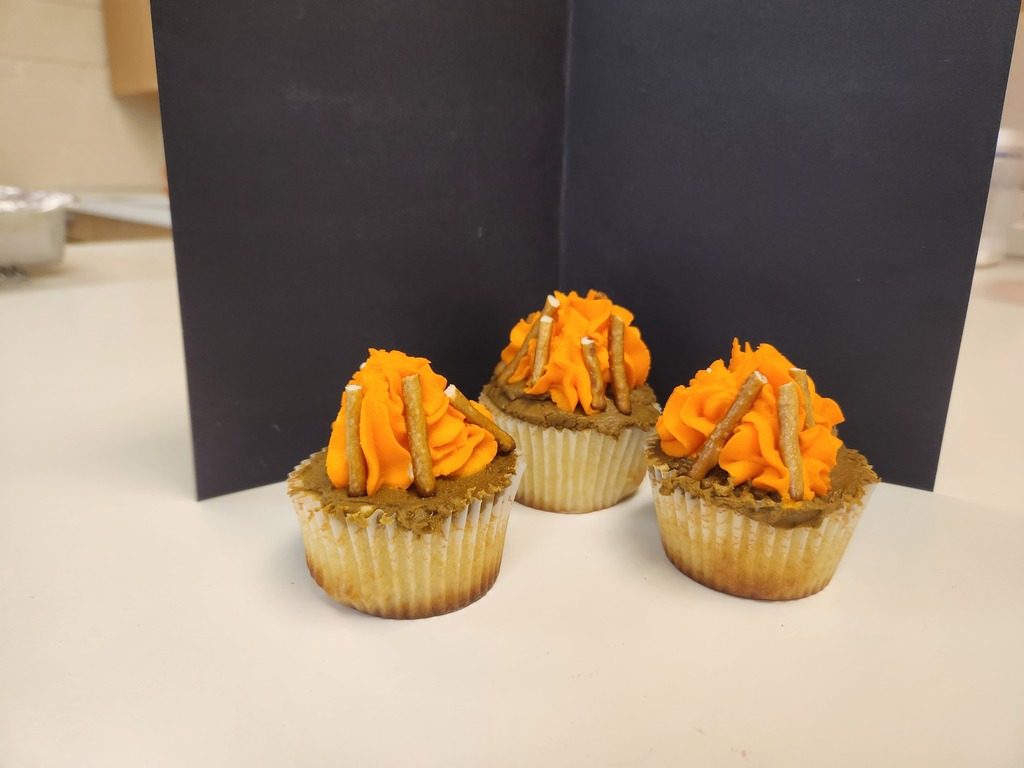 Angel, Alex, and Jaron chose a cozy campfire theme for their delicious cupcakes!