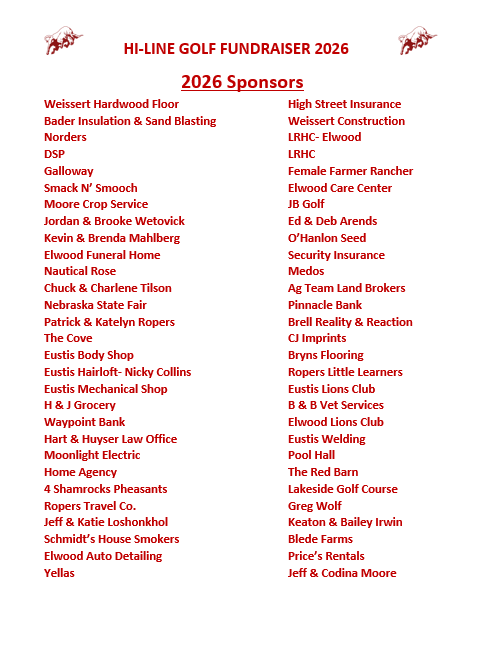 2026 Hi-Line Golf Sponsors