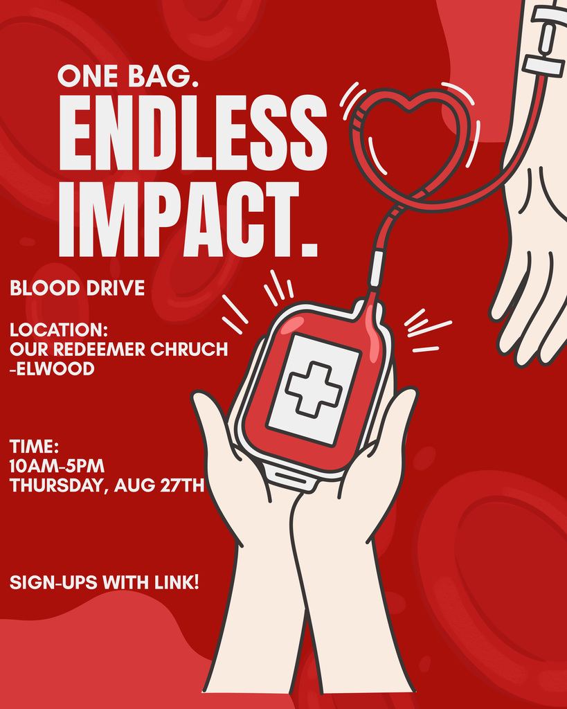 August 27th blood drive flyer