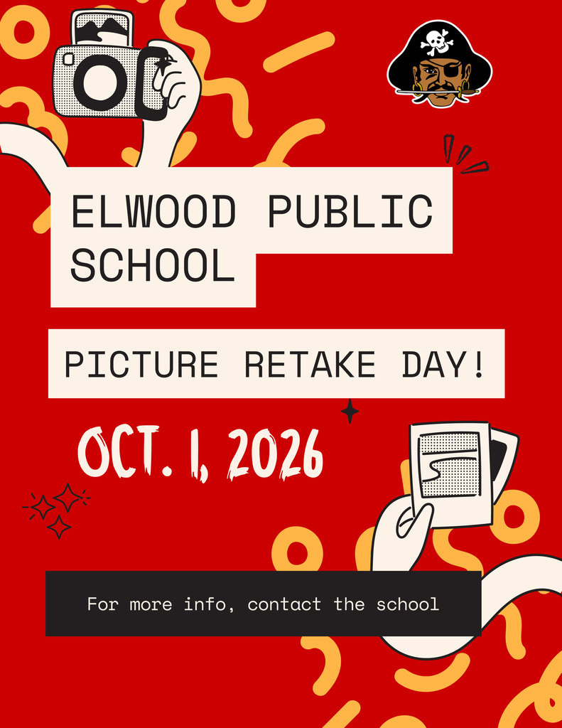 Graphic about school picture retake day.
