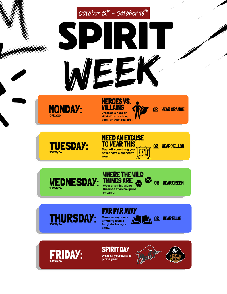 spirit week dress up days poster
