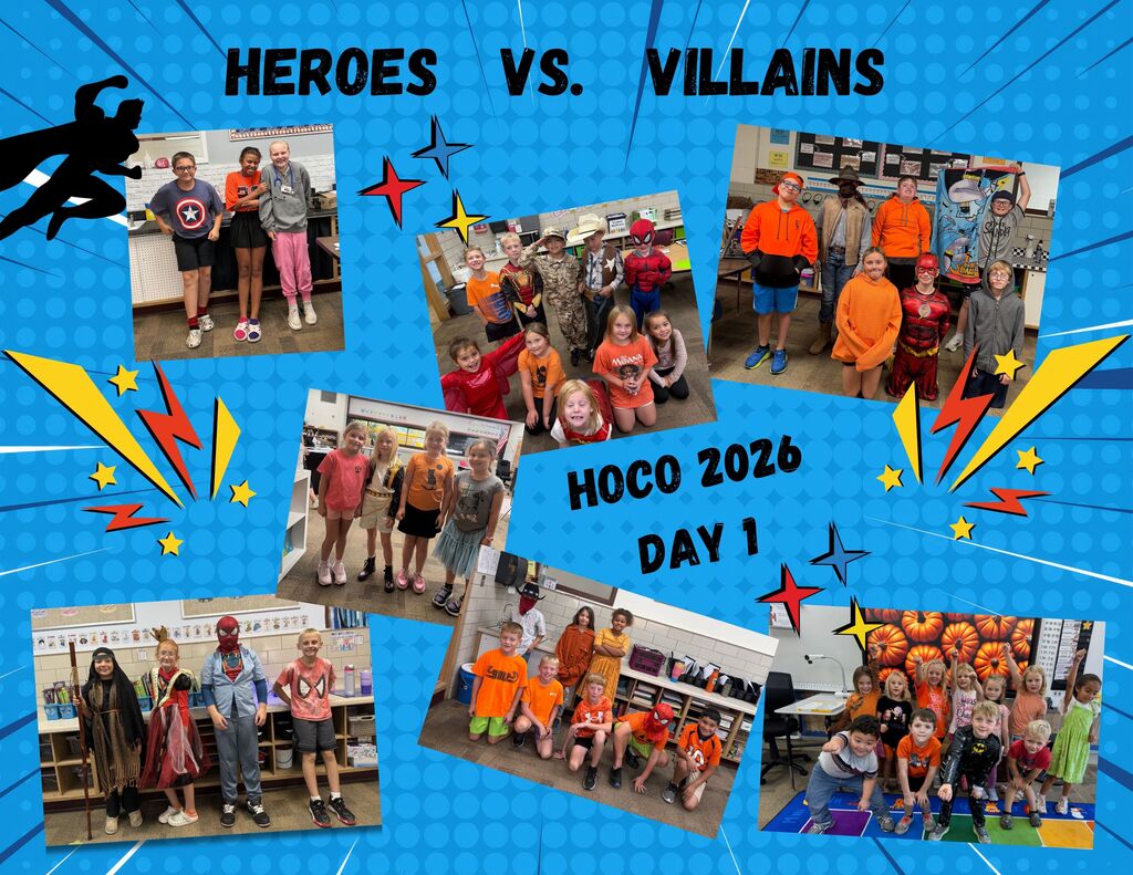 Students and staff who dressed up for Heroes vs. Villains Day during Homecoming Week