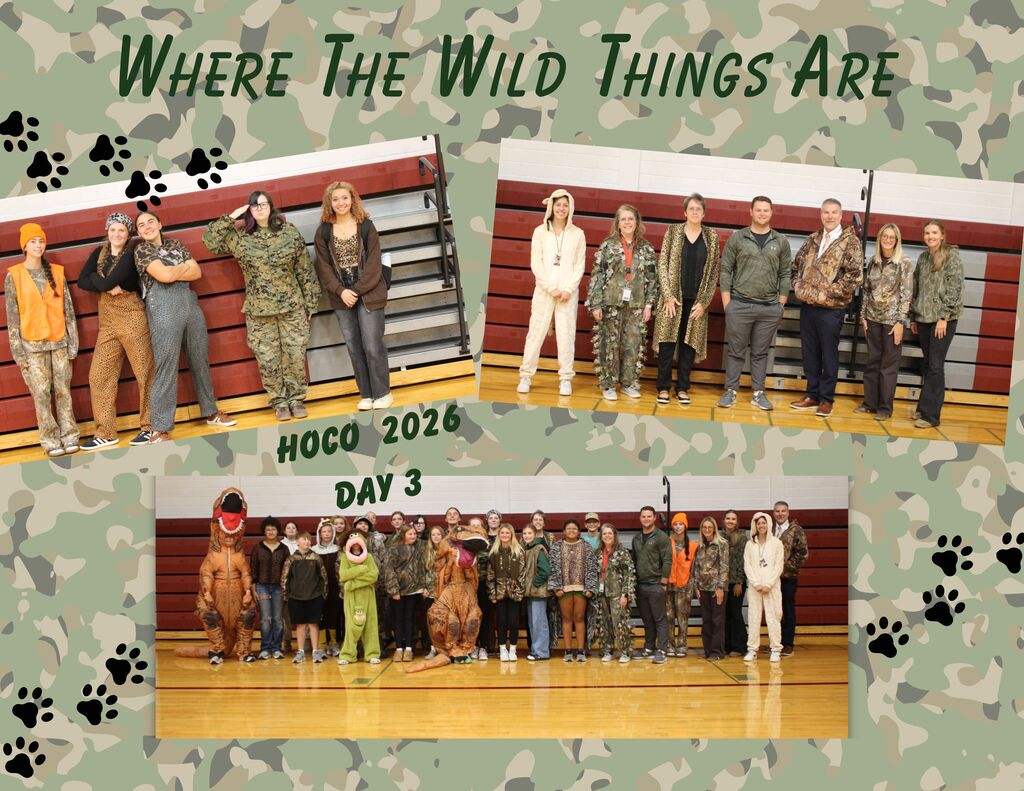 Students and staff who dressed up for "Where the Wild Things Are" Day during Homecoming Week