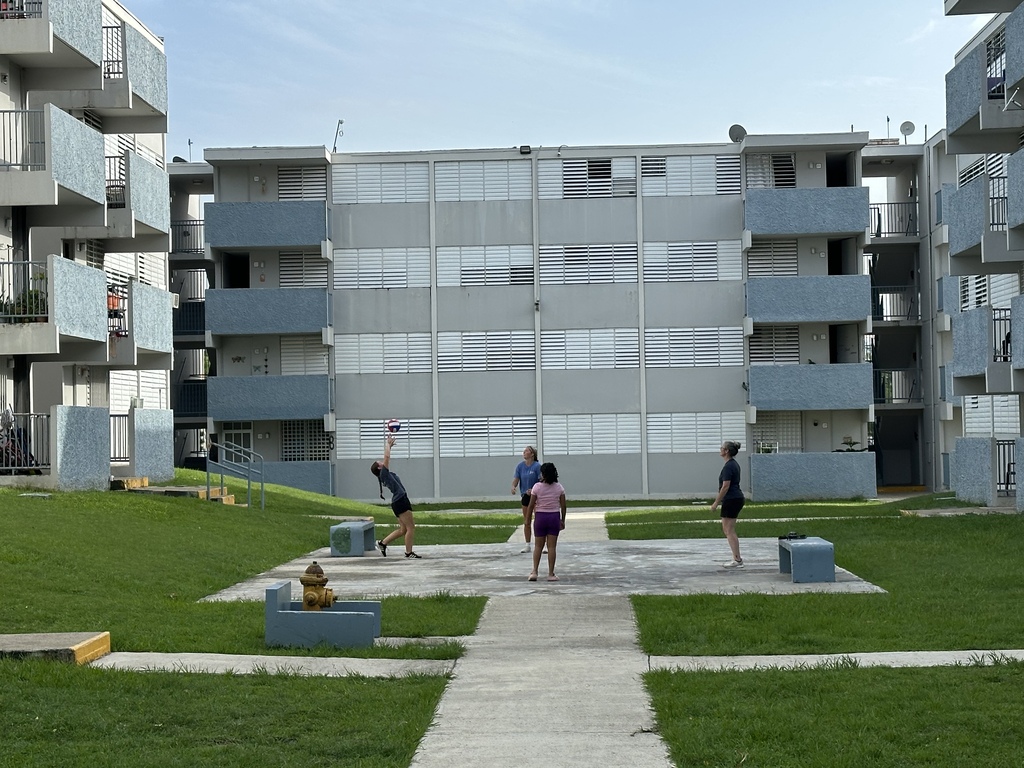 People playing volleyball