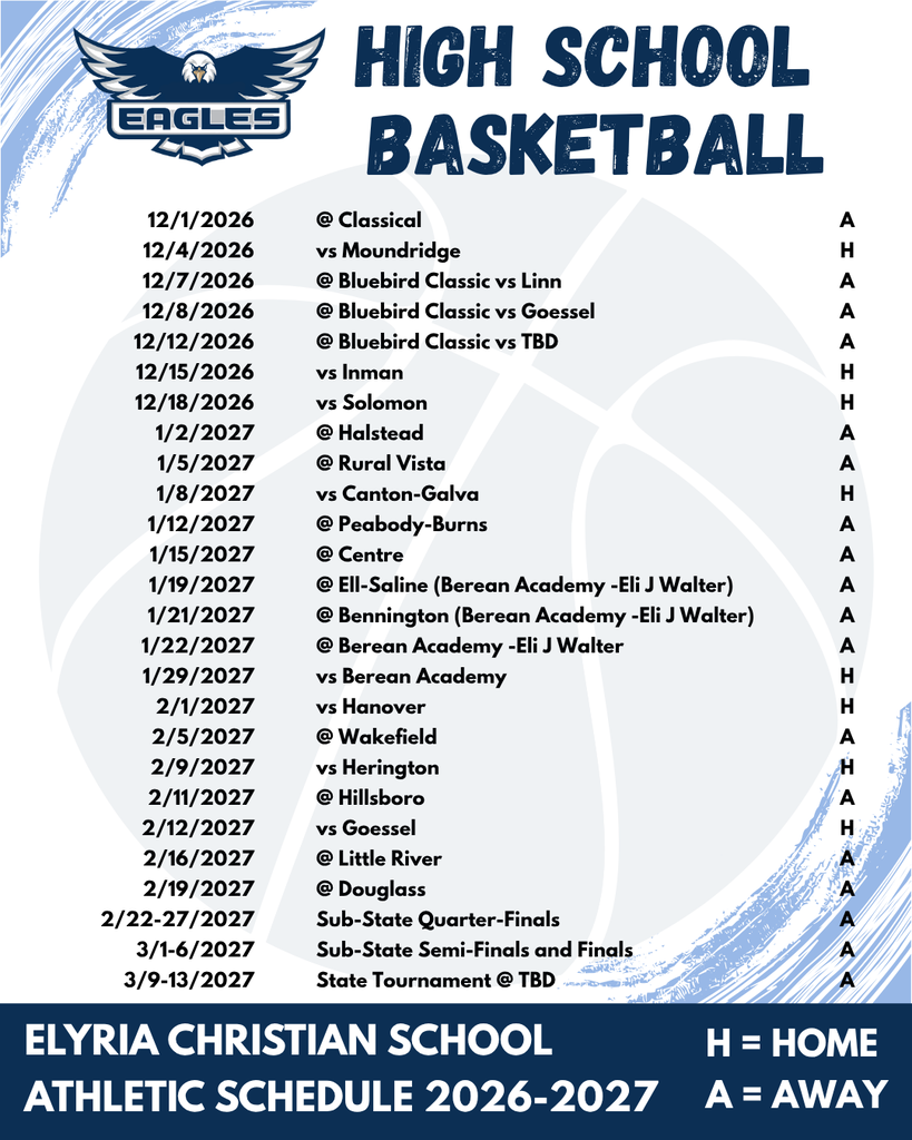 A sports schedule for the 2026-2027 season is shown, with home and away games listed.