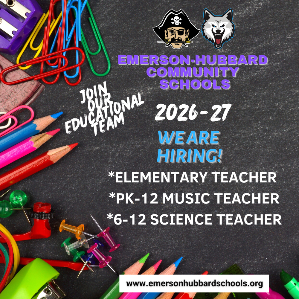 We Are Hiring Elementary, music and science teachers