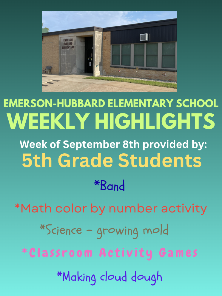 Weekly highlights provided by a few 5th grade students!