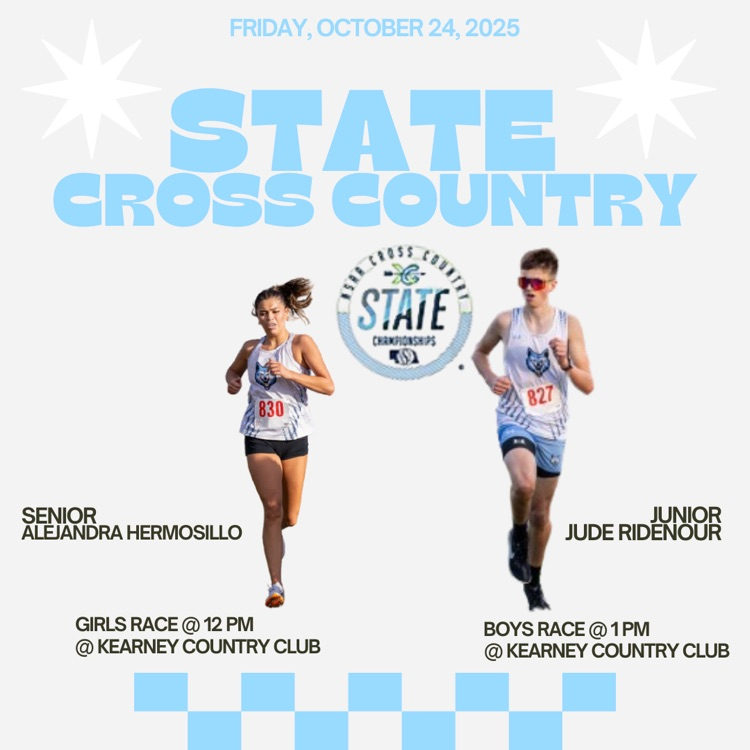 state cross country at Kearney 12 pm