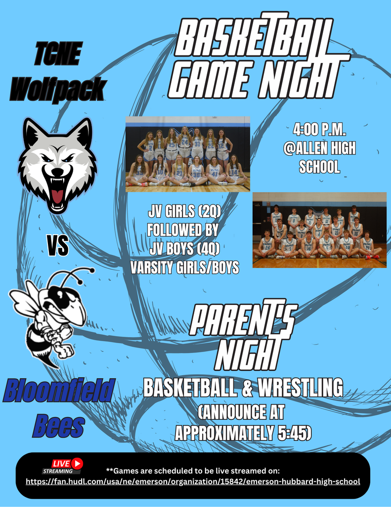 Basketball 4pm at Allen  parents night for basketball and wrestling at 5:45