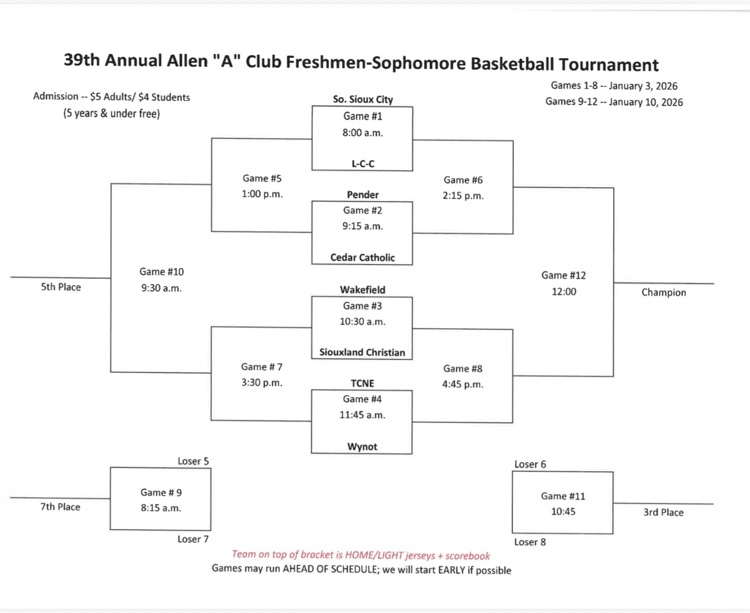 a club tourney bracket 