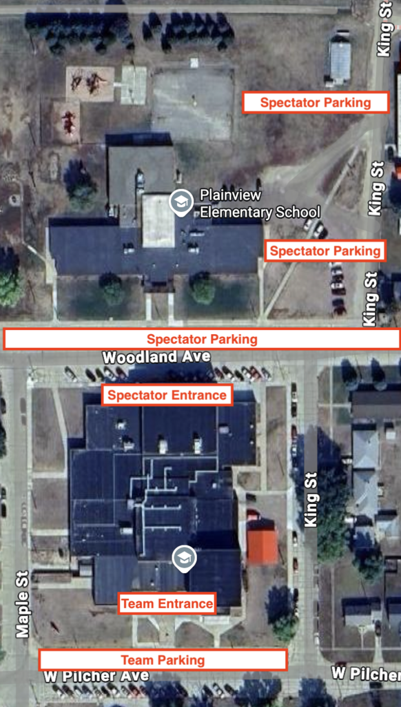 map of school for wrestling 2/6-2/7