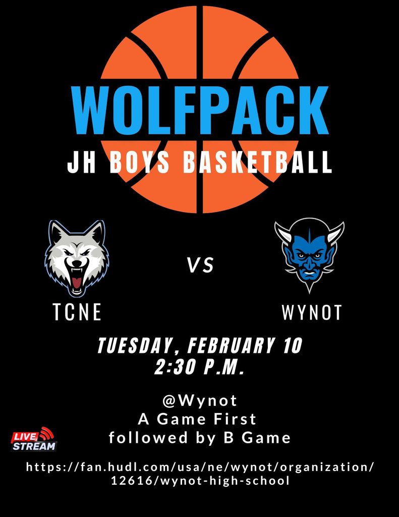 JH Boys BB at Wynot 2:30 PM