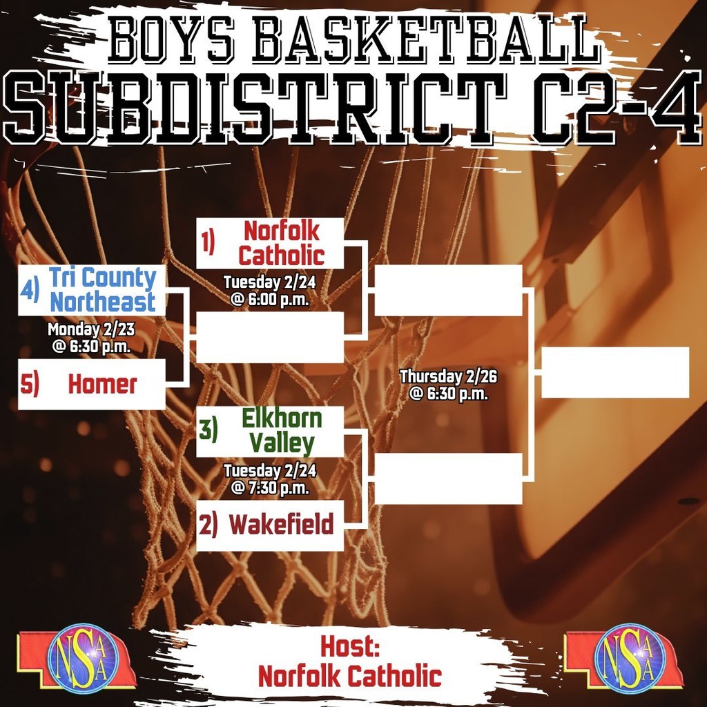 C2-4 subdistrict basketball bracket 2/23-2/26