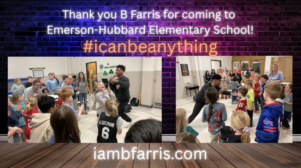 Thank you B Farris for coming to  Emerson-Hubbard Elementary School!