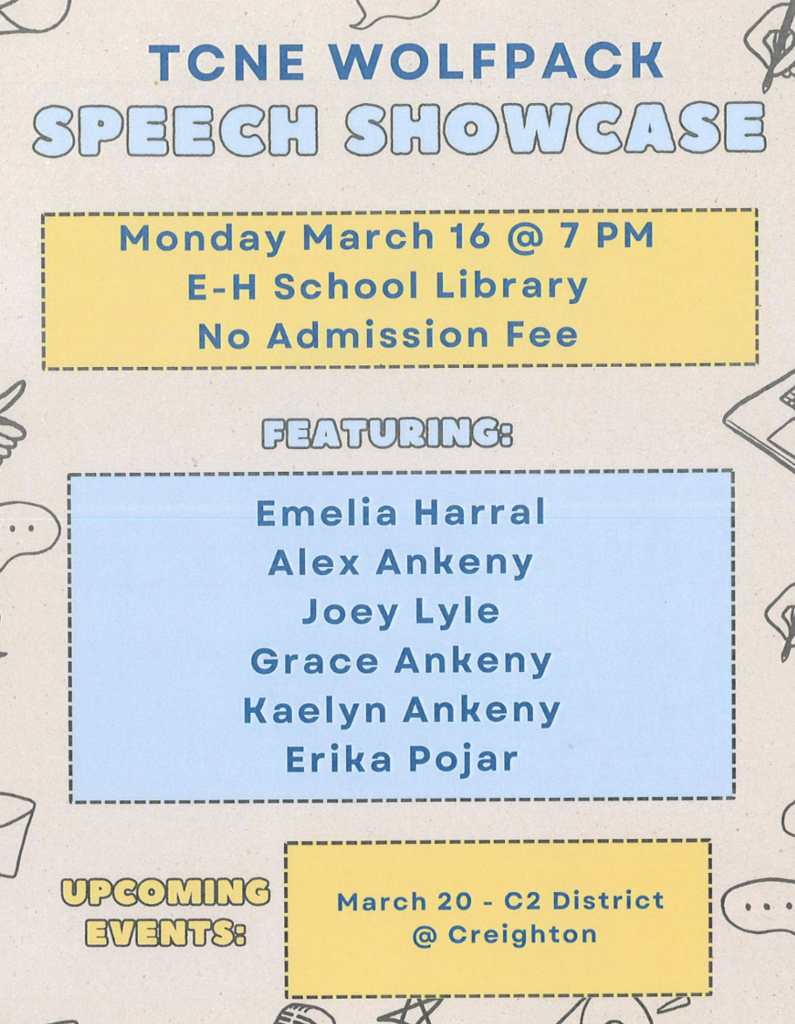 Due to today’s school cancellation and road conditions, this evening’s Speech Showcase has been postponed. We will share the new date once it is rescheduled.