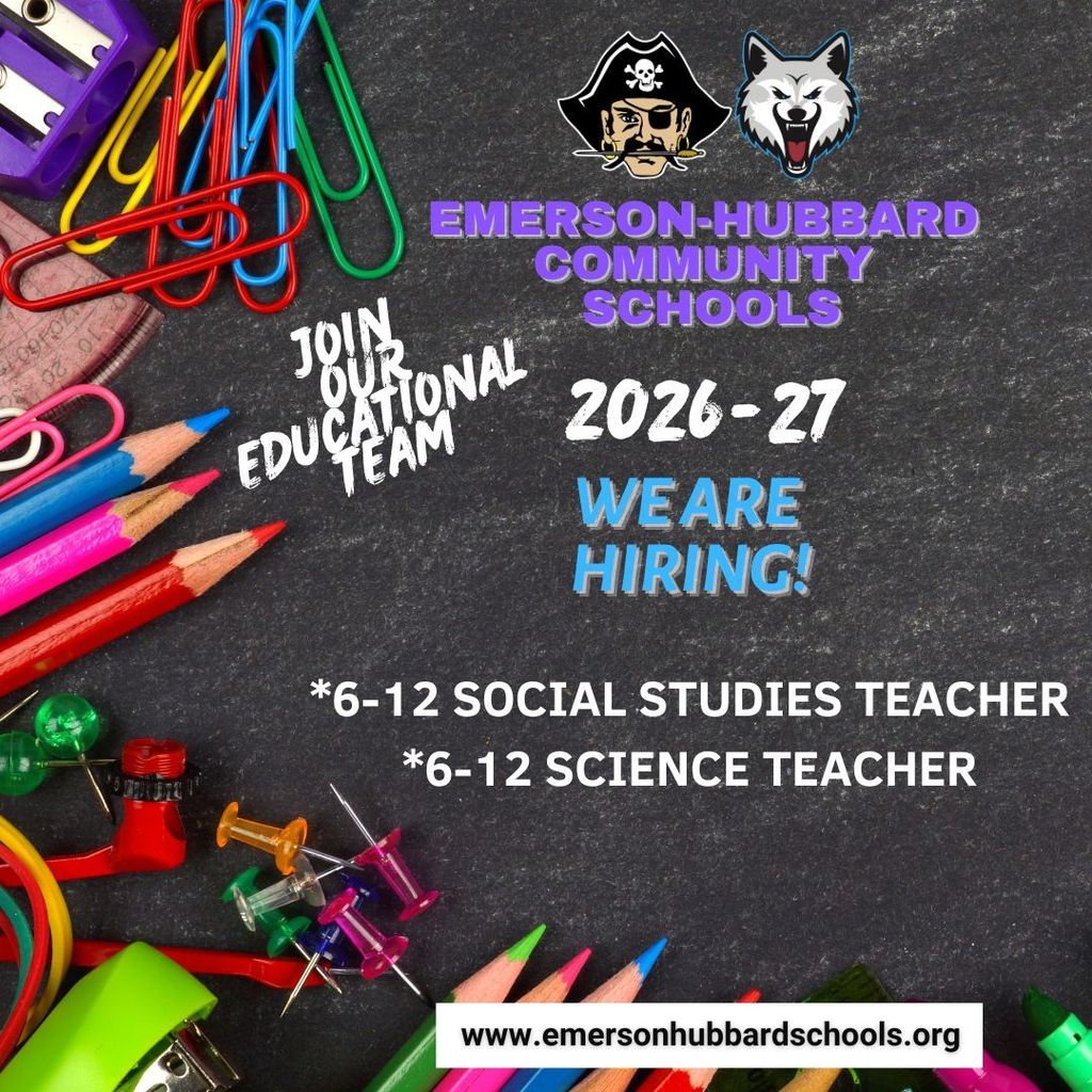 We Are Hiring science teacher and social studies teacher