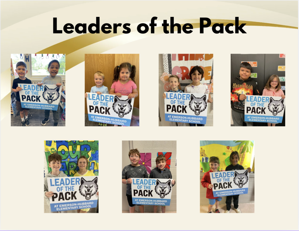 We’re excited to recognize our most recent Leaders of the Pack at Emerson-Hubbard Elementary! These students stand out for their leadership, kindness, responsibility, and respect—helping make our school a caring, supportive place to learn and grow. Join us in celebrating their great example and cheering on all our students as they continue to lead with character and heart!