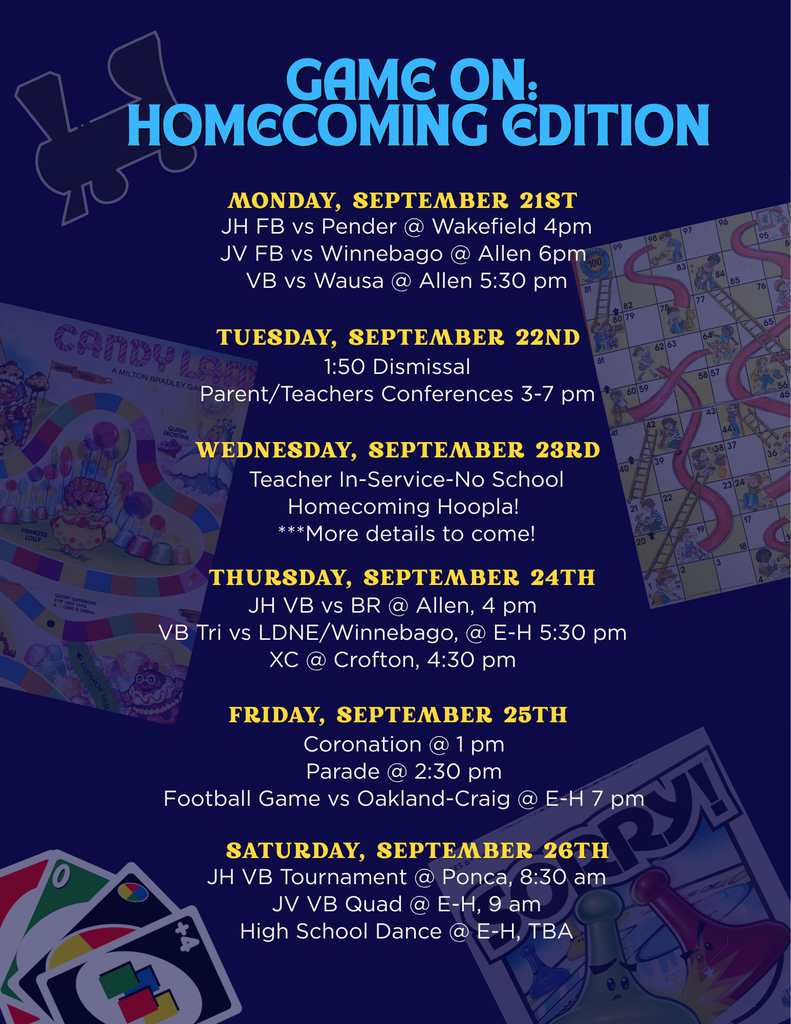 2026 Homecoming Schedule
