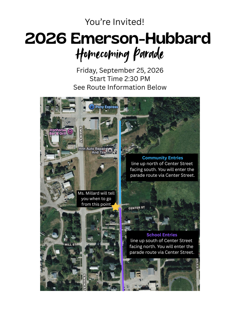 Homecoming Parade Line-up