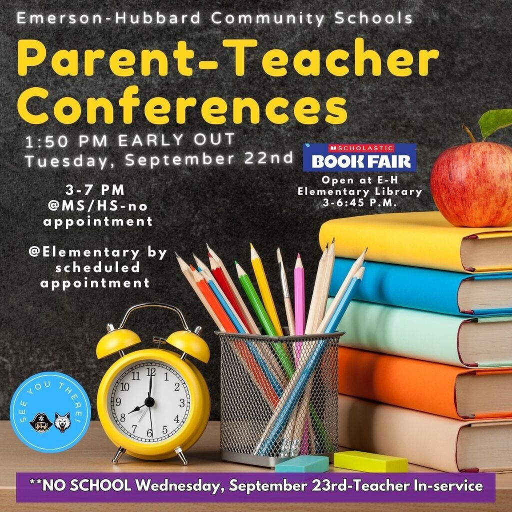 parent-teacher conferences on Tuesday September 22nd 3-7pm