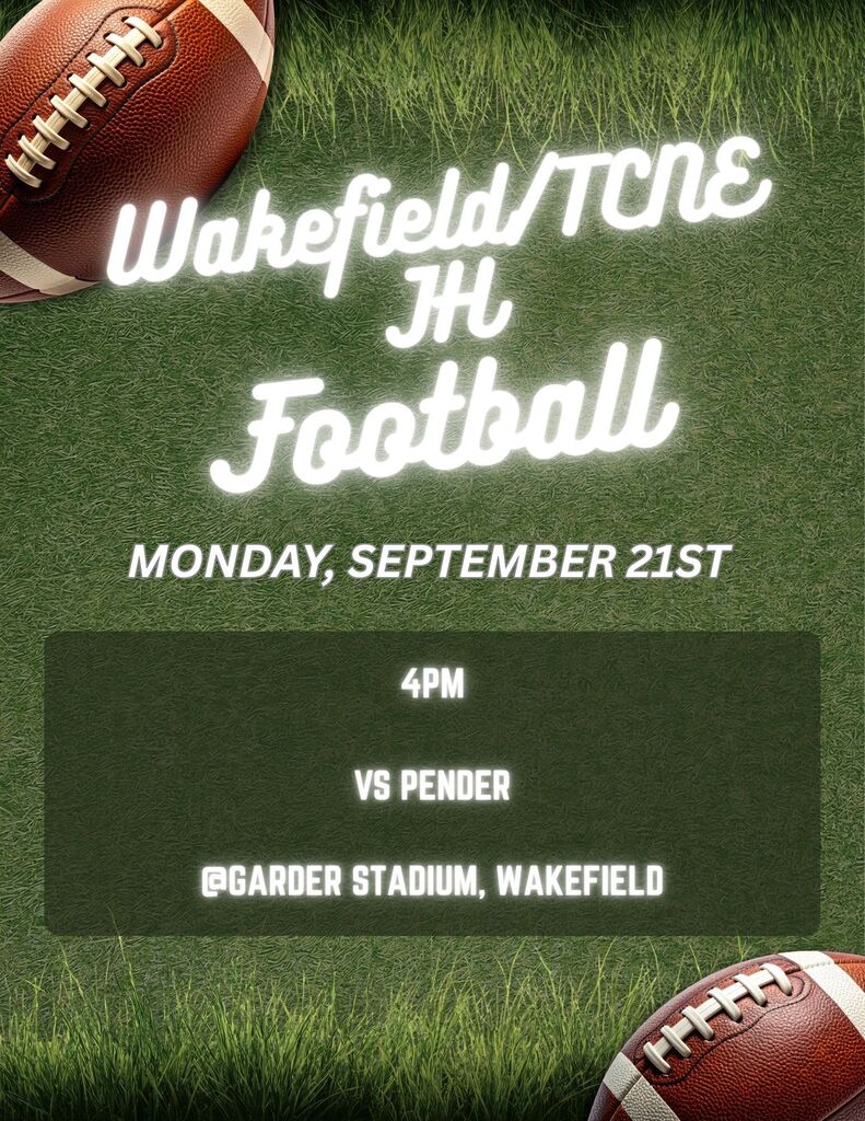 JH FB at Wakefield  vs Pender 4PM