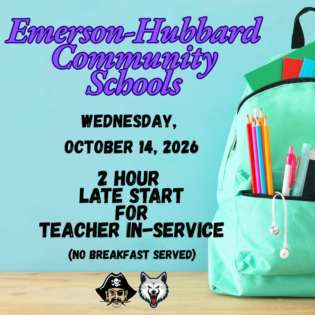 2 hour late start for in-service 10/14