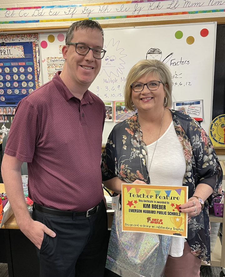 Congrats Mrs. Kim Roeber - This week's 107.9 The Bull - Teacher Feature 