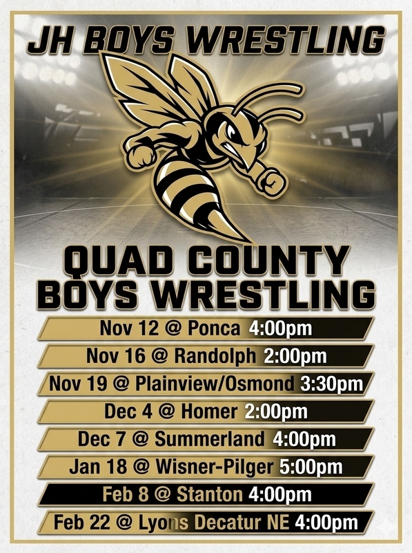 Quad County JH Boys Wrestling Schedule