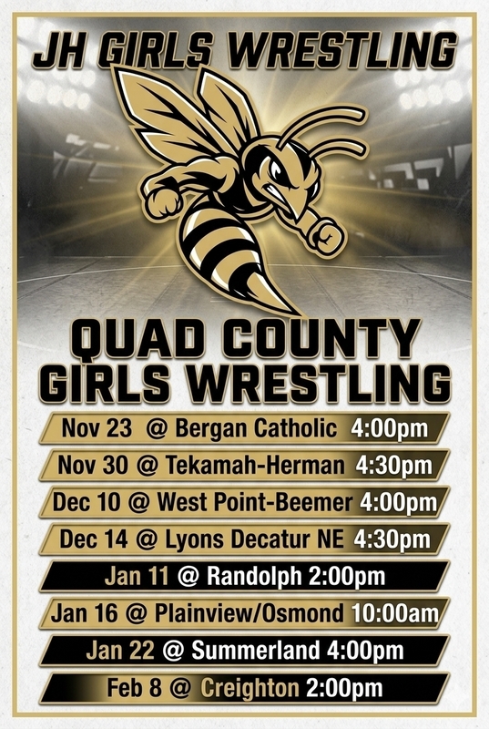 Quad Co JH Girls Wrestling Schedule