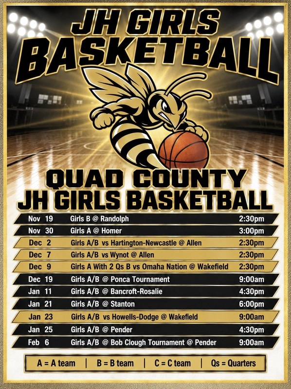 Quad Co JH Girls Basketball Schedule