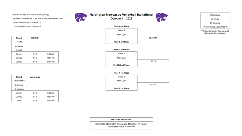 HNS Lady Wildcats VB bracket